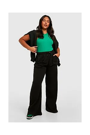 Boohoo Plus Wide Leg Split Flare Joggers