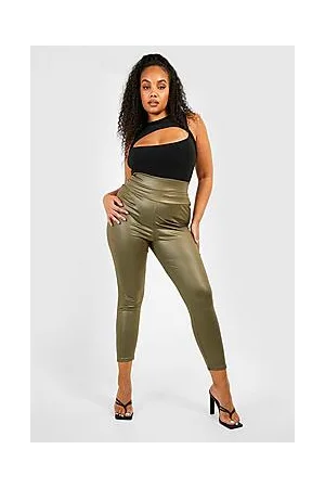 Boohoo Plus Wet Look Sculpt Waist Leggings