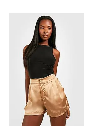 Boohoo Satin High Waisted Shorts