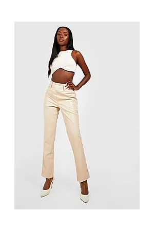 Boohoo Skinny Tie Waist Pu Trouser