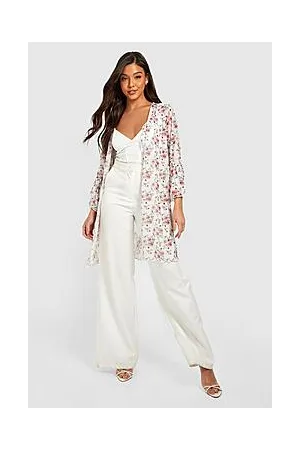 Boohoo Floral Print Mesh Kimono