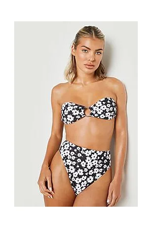 Boohoo Floral Ring Bandeau Bikini Top
