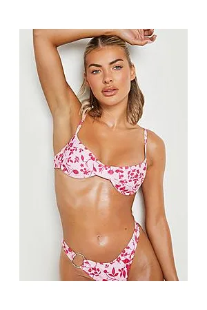 Boohoo Floral Strappy Underwired Bikini Top