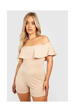 Boohoo Plus Off Shoulder Playsuit