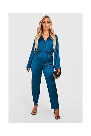 Boohoo Plus Satin Jumpsuit