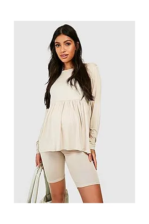 Boohoo Maternity Smock And Cycling Short Loungewear Set
