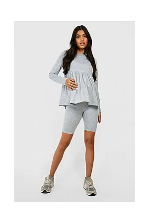 Boohoo Maternity Smock And Cycling Short Loungewear Set