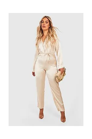 Boohoo Plus Satin Jumpsuit