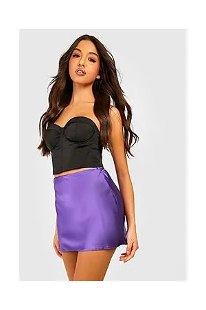 Boohoo Satin Bias Micro Mini Slip Skirt