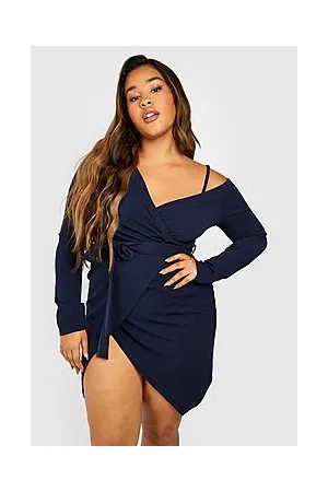 Boohoo Plus Tie Belt Wrap Dress