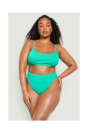 Boohoo Plus Mix & Match Rib Crop Bikini Top
