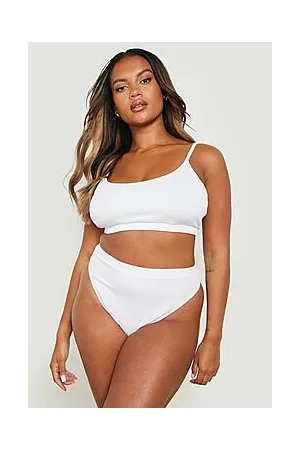 Boohoo Plus Mix & Match Rib Crop Bikini Top