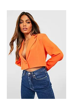 Boohoo Basic Woven Single Button Crop Blazer