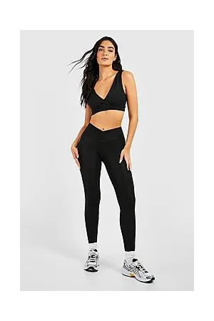 Boohoo Wrap Over Waistband Sports Legging