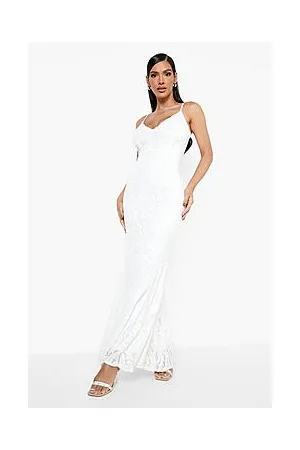 Boohoo Demask Sequin Fishtail Maxi Party Dress