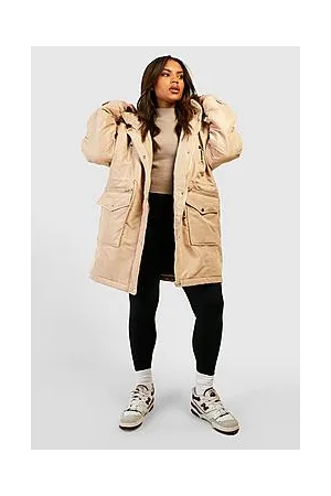 Boohoo Plus Faux Fur Trim Parka