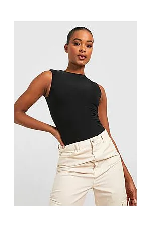 Boohoo Tall Double Slinky Shoulderpad Bodysuit