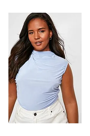 Boohoo Plus Slinky Ruched Bodysuit
