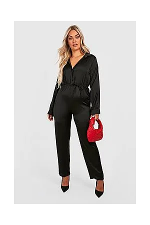 Boohoo Plus Satin Jumpsuit