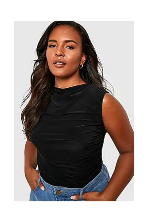 Boohoo Plus Slinky Ruched Bodysuit