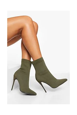 Boohoo Knitted Stiletto Heel Sock Boots