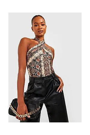 Boohoo Tall Double Slinky Snake Halter Bodysuit