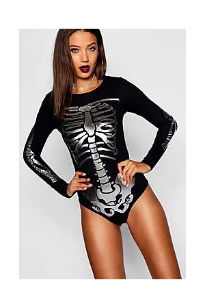 Boohoo Tall Halloween Metallic Skeleton Bodysuit