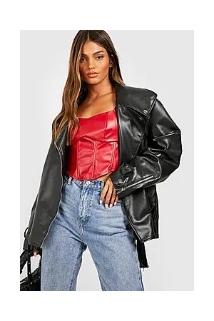 Boohoo Wide Strap Pu Corset Top