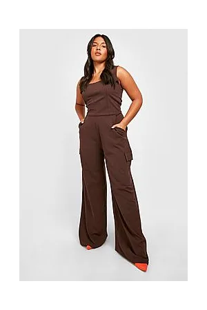 Boohoo Plus Corset & Wide Leg Cargo Trouser Co-ord