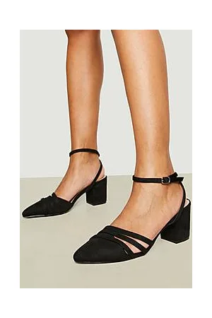 Boohoo Pointed Detail Block Heel Ballet