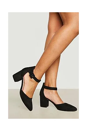 Boohoo Wide Fit Buckled Block Heel Ballet