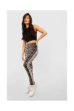 Boohoo Side Stripe Leopard Lounge Legging