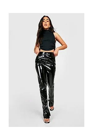 Boohoo Split Hem Vinyl Skinny Trouser