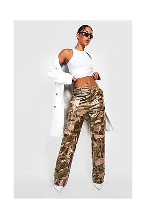 Boohoo Camo Pu Cargo Trousers