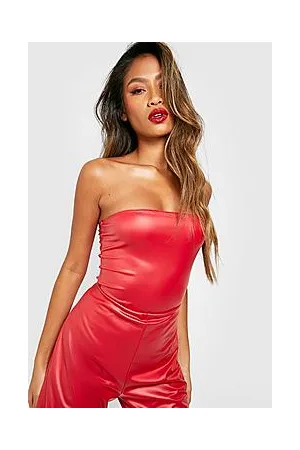 Boohoo Halloween PU Bandeau Bodysuit