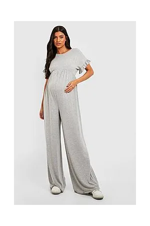 Boohoo Maternity Frill Sleeve Jumpsuit