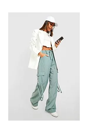 Boohoo Belted Cargo Parachute Pants