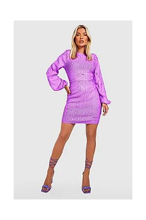 Boohoo Sequin Blouson Sleeve Mini Party Dress