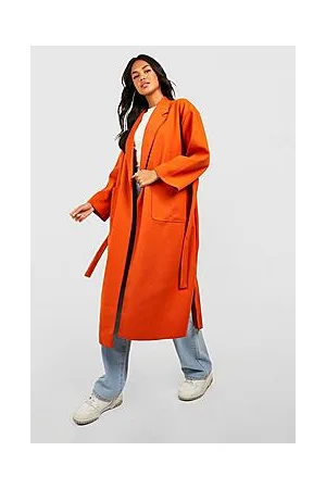 Boohoo Wool Look Oversized Belted Coat