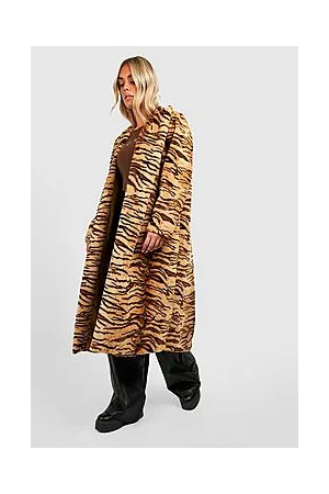 Boohoo Plus Premium Longline Animal Faux Fur Coat