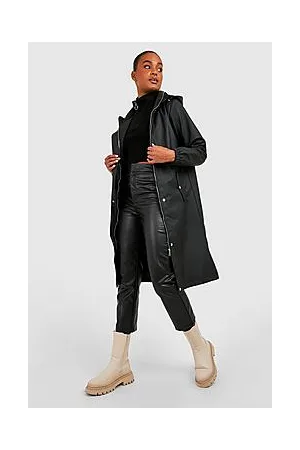 Boohoo Tall Coated Hooded Longline Rain Anorak