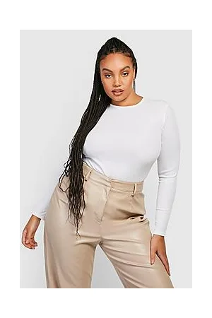 Boohoo Plus Rib Crew Neck Bodysuit