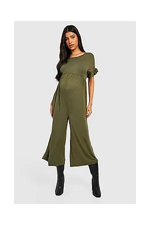 Boohoo Maternity Frill Sleeve Culotte Jumpsuit