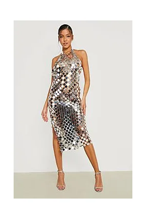 Boohoo Premium Chainmail Midi Dress