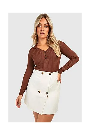 Boohoo Plus Wrap Mini Skirt