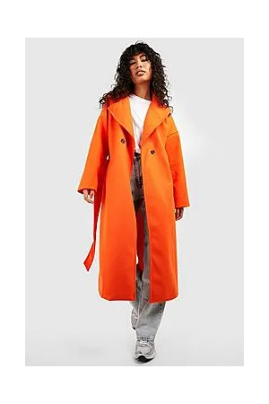 Boohoo Super Oversized Textured Belted Wool Coat