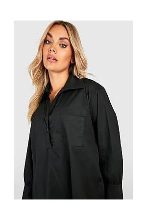 Boohoo Plus Poplin Oversized Tunic Shirt