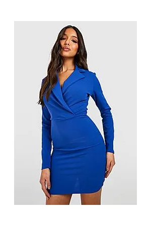 Boohoo Long Sleeved Wrap Tailored Mini Dress