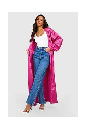 Boohoo Satin Jacquard Maxi Kimono