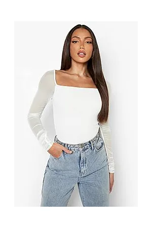 Boohoo Tall Square Neck Mesh Bodysuit